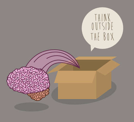 Brain design over gray background, vector illustrationのイラスト素材