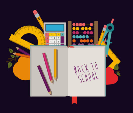 Education design over blue background, vector illustrationのイラスト素材