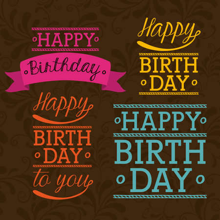 Birhtday design over brown background, vector illustrationのイラスト素材