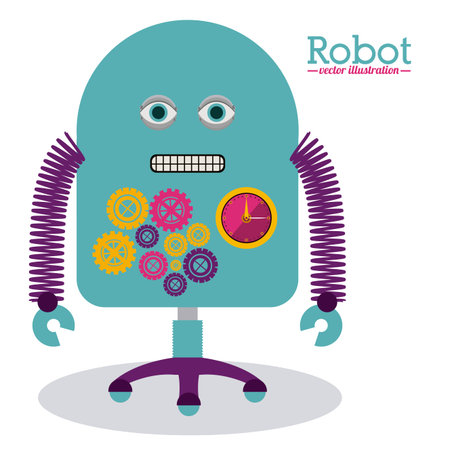 Robot design over white background, vector illustrationのイラスト素材