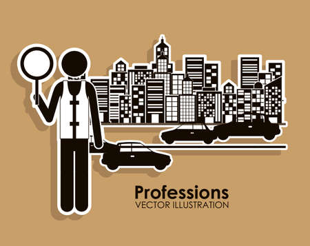 Profession design over beige background, vector illustrationのイラスト素材