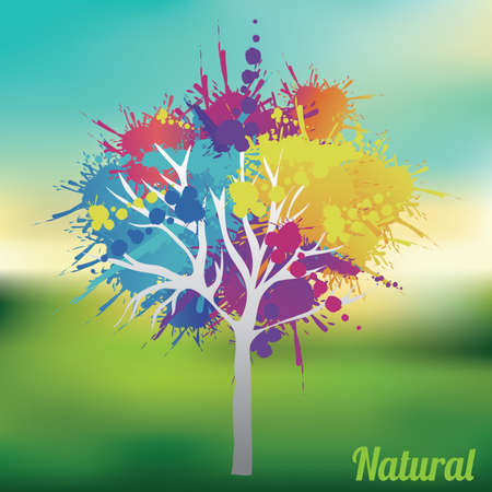 Illustration for Ecology design over blur background, vector illustration - Royalty Free Image