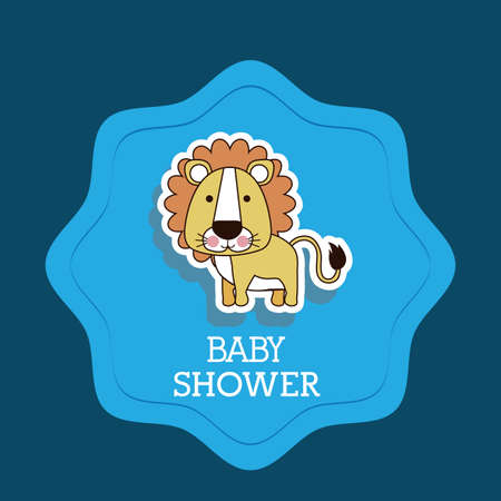 Baby shower design over blue  background, vector illustrationのイラスト素材