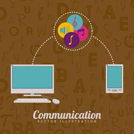 Technology design over brown background, vector illustrationのイラスト素材