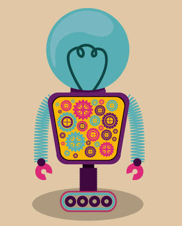 Robot design over beige background, vector illustrationのイラスト素材