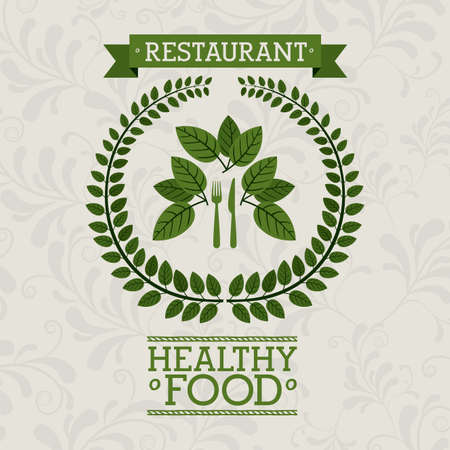 Illustration for Restaurant design over beige background, vector illustration - Royalty Free Image