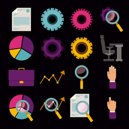 Business design over black background, vector illustrationのイラスト素材