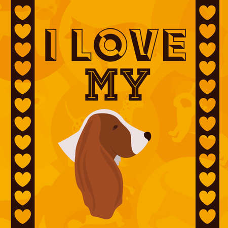 Pet design over yellow background, vector illustrationのイラスト素材