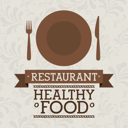 Restaurant design over beige background, vector illustrationのイラスト素材