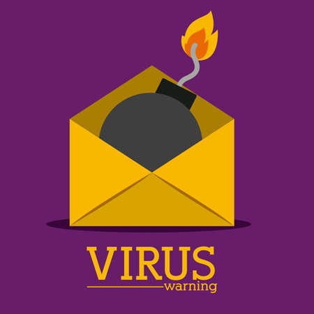Security design over purple background, vector illustrationのイラスト素材