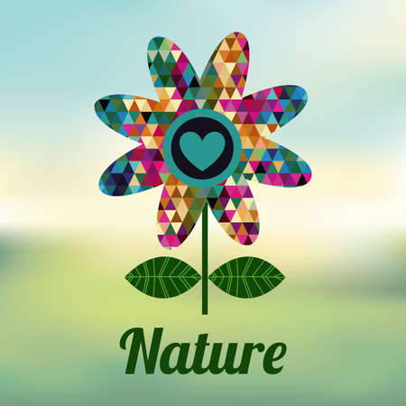 Ecology design over blur background, vector illustrationのイラスト素材