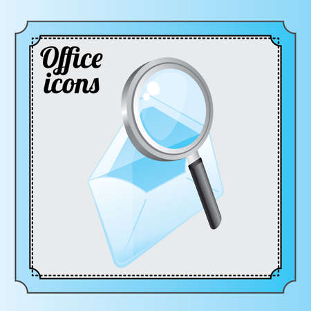 Office design over blue background, vector illustrationのイラスト素材