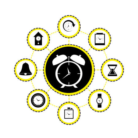 Time design over gray background, vector illustrationのイラスト素材