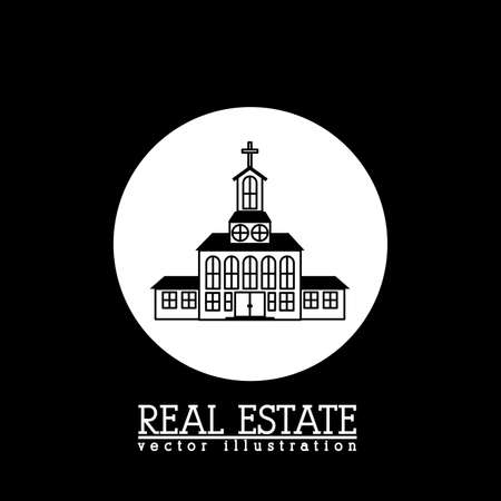 Real estate design over black background, vector illustrationのイラスト素材