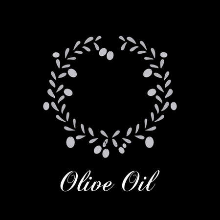 Olive design over black background, vector illustrationのイラスト素材