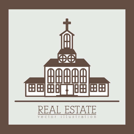 Real estate design over brown background, vector illustrationのイラスト素材