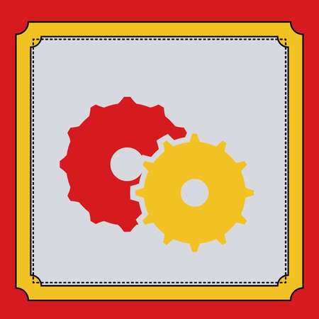 Gear design over white background, vector illustrationのイラスト素材