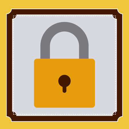 Security design over yellow background, vector illustrationのイラスト素材