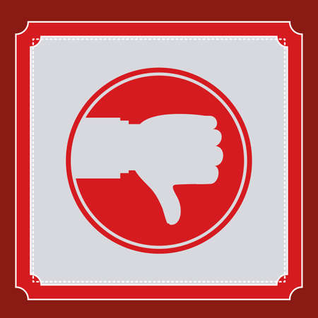 Hand design over red background, vector illustrationのイラスト素材