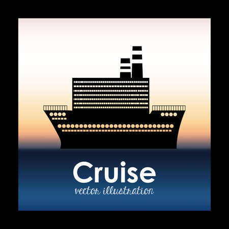 Boat design over black background, vector illustrationのイラスト素材