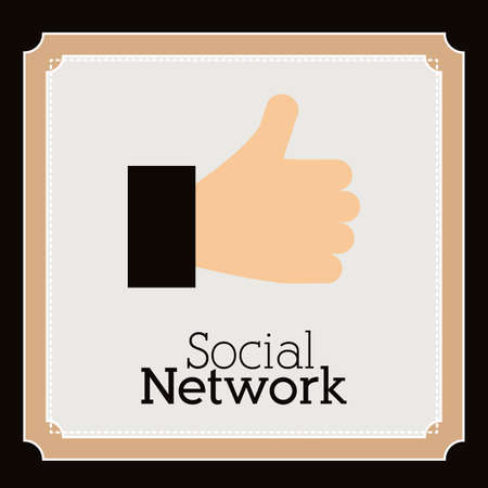 Social network design over black background, vector illustrationのイラスト素材