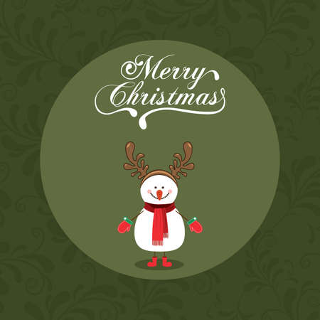 Christmas design over green background,  vector illustrationのイラスト素材