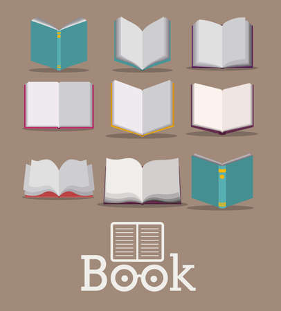 Book design over beige background,vector illustrationのイラスト素材