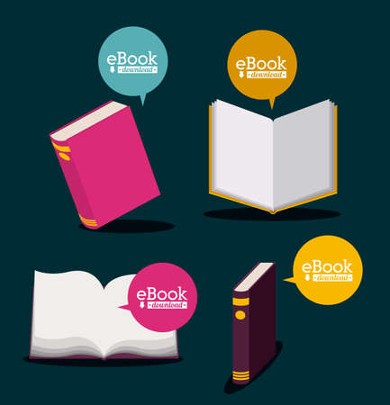 eBook design over blue background,vector illustrationのイラスト素材