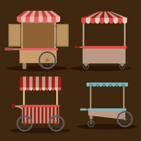 Stores design over brown background,vector illustrationのイラスト素材