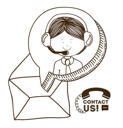Call center design over white background,vector illustrationのイラスト素材