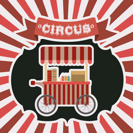 Circus design over red stripes background,vector illustrationのイラスト素材
