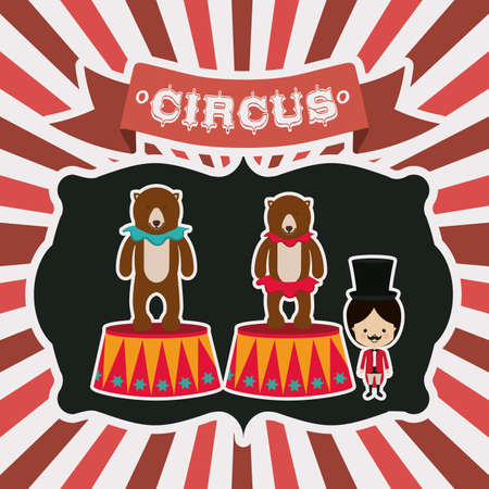 Circus design over red stripes background,vector illustrationのイラスト素材