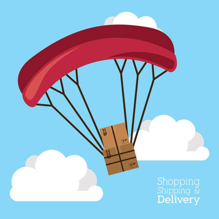 Delivery design over cloudscape background,vector illustrationのイラスト素材