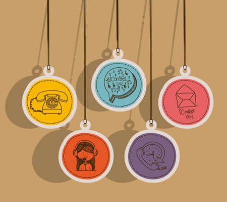 Call center design over brown background,vector illustrationのイラスト素材