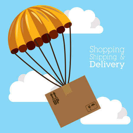 Delivery design over cloudscape background,vector illustrationのイラスト素材