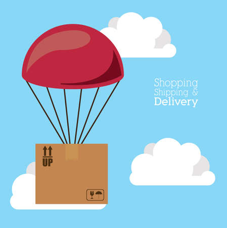 Delivery design over cloudscape background,vector illustrationのイラスト素材