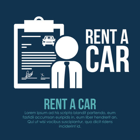 Rent a car over blue background, vector illustrationのイラスト素材
