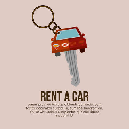 Rent a car over beige background, vector illustrationのイラスト素材