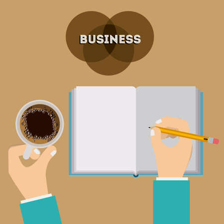 Business design over brown background,vector illustration.のイラスト素材
