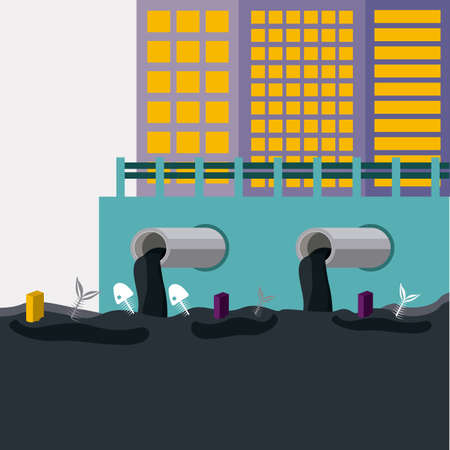 Pollution design over white background,vector illustration.のイラスト素材