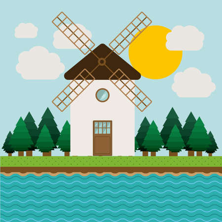 Landscape design, vector illustration.のイラスト素材