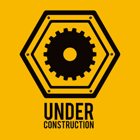 Construction design over yellow background,vector illustration.のイラスト素材