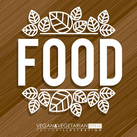 Food design over wooden background,vector illustration.のイラスト素材