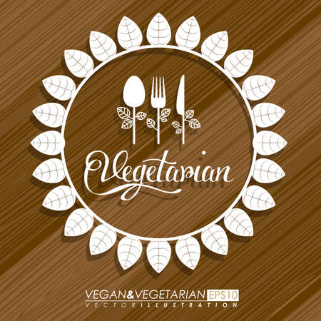 Food design over wooden background,vector illustration.のイラスト素材
