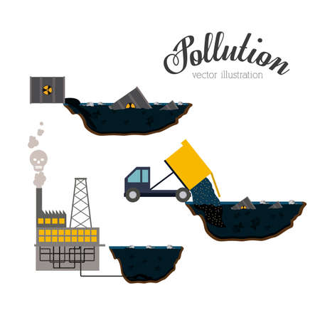 Pollution design over white background,vector illustration.のイラスト素材
