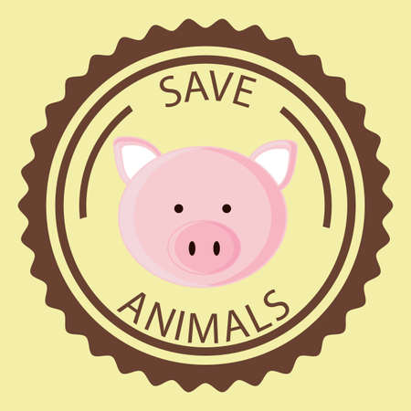 Animals design over beige background, vector illustrationのイラスト素材