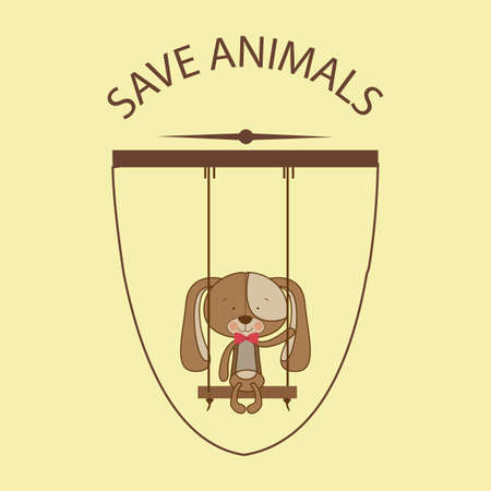 Animals design over beige background, vector illustrationのイラスト素材