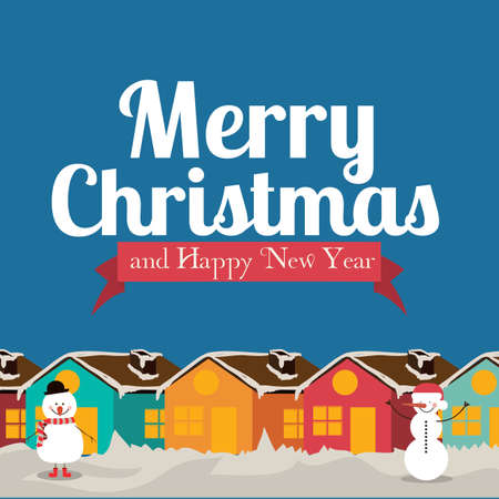 Christmas design over blue background, vector illustration.のイラスト素材