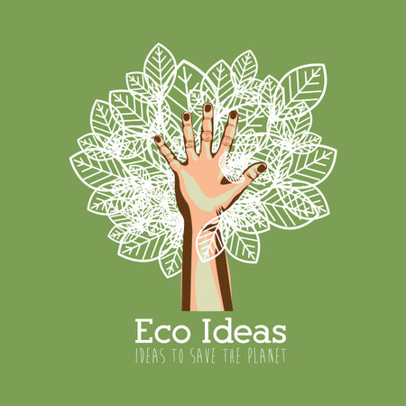 Ecology design over green background, vector illustration.のイラスト素材