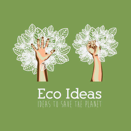 Ecology design over green background, vector illustration.のイラスト素材
